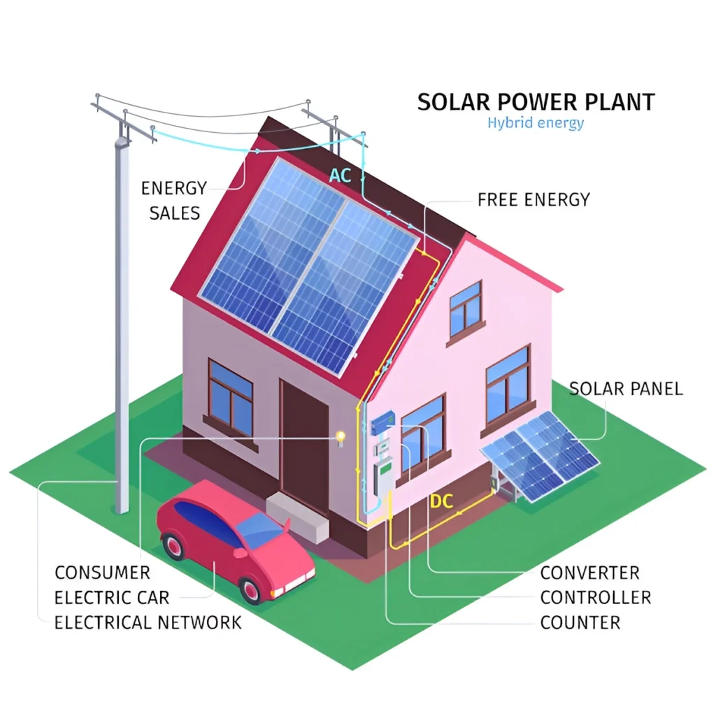 this shows how domestic solar solution works